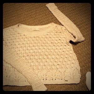 Hollister tan cropped sweater